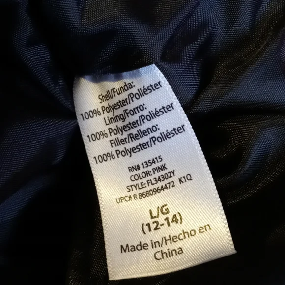 "FADED GLORY" HoT Pink/black zip up vest w/ pockets Size: L 12/14 - Picture 8 of 8